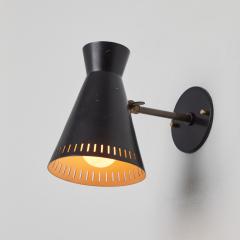 Mauri Almari 1950s Perforated Black Metal Diabolo Wall Lamp Attributed to Mauri Almari - 3589417