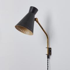 Mauri Almari 1950s Perforated Metal Diabolo Plug In Wall Lamp Attributed to Mauri Almari - 3589389