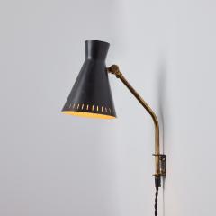 Mauri Almari 1950s Perforated Metal Diabolo Plug In Wall Lamp Attributed to Mauri Almari - 3589409