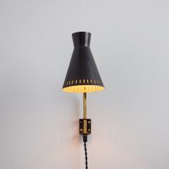 Mauri Almari 1950s Perforated Metal Diabolo Plug In Wall Lamp Attributed to Mauri Almari - 3589411