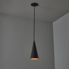 Mauri Almari 1960s Finnish Conical Black Metal Pendant Lamp Attributed to Mauri Almari - 3826948
