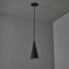 Mauri Almari 1960s Finnish Conical Black Metal Pendant Lamp Attributed to Mauri Almari - 3826949