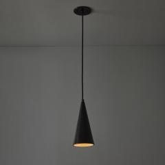 Mauri Almari 1960s Finnish Conical Black Metal Pendant Lamp Attributed to Mauri Almari - 3826954