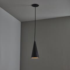 Mauri Almari 1960s Finnish Conical Black Metal Pendant Lamp Attributed to Mauri Almari - 3826955