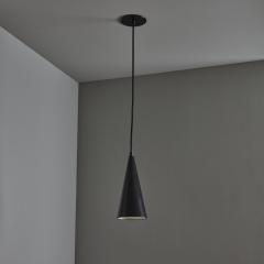 Mauri Almari 1960s Finnish Conical Black Metal Pendant Lamp Attributed to Mauri Almari - 3826956