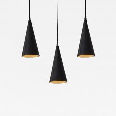 Mauri Almari 1960s Finnish Conical Black Metal Pendant Lamp Attributed to Mauri Almari - 3828946