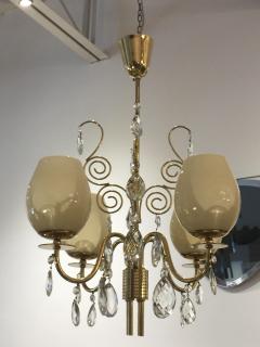Mauri Almari Almari Mauri for Idman Brass and Glass Chandelier - 4628102