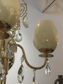 Mauri Almari Almari Mauri for Idman Brass and Glass Chandelier - 4628202