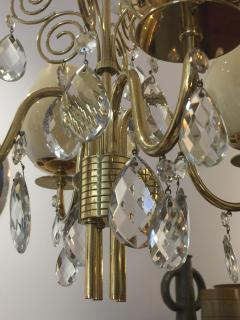 Mauri Almari Almari Mauri for Idman Brass and Glass Chandelier - 4628203