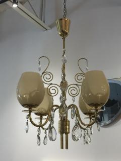 Mauri Almari Almari Mauri for Idman Brass and Glass Chandelier - 4628214