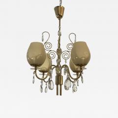 Mauri Almari Almari Mauri for Idman Brass and Glass Chandelier - 4759388