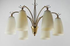Mauri Almari Large 1950s Mauri Almari 6 Arm Chandelier in the Manner of Paavo Tynell - 2511116