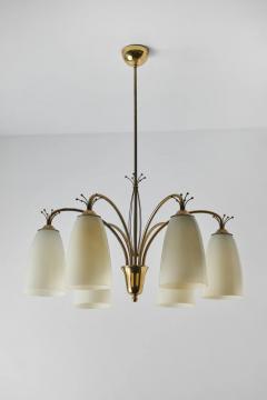 Mauri Almari Large 1950s Mauri Almari 6 Arm Chandelier in the Manner of Paavo Tynell - 2511118