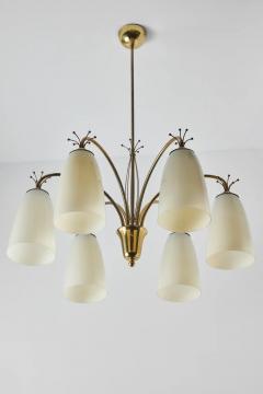 Mauri Almari Large 1950s Mauri Almari 6 Arm Chandelier in the Manner of Paavo Tynell - 2511125