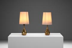 Mauri Almari Mauri Almari Pair of K 11 21 Brass Table Lamps for Idman Oy Finland 1950s - 3105376