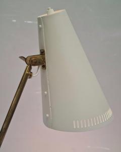 Mauri Almari Mauri Almari Table Lamp Model K11 15 in White Brass Leather Idman 1950s - 3944104