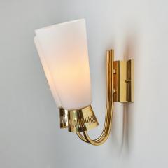 Mauri Almari Pair of 1950s Mauri Almari Model EY60 Brass Glass Double Sconces for Itsu - 3367104