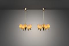 Mauri Almari Pair of Mauri Almari 51168 Chandeliers for Idman Oy Finland 1950s - 3768851