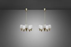 Mauri Almari Pair of Mauri Almari 51168 Chandeliers for Idman Oy Finland 1950s - 3768852