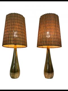 Mauri Almari Pair of Mauri Almari Cast Brass Drop Table Lamps Model 61046 Idman 1950s - 3932601