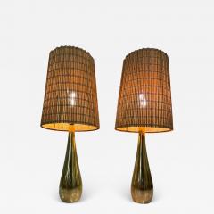 Mauri Almari Pair of Mauri Almari Cast Brass Drop Table Lamps Model 61046 Idman 1950s - 3935549