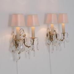 Mauri Almari Pair of Vintage Classic Crystal Wall Lamps K8 14 Mauri Almari Idman 1950s - 4616214