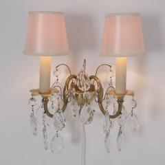Mauri Almari Pair of Vintage Classic Crystal Wall Lamps K8 14 Mauri Almari Idman 1950s - 4616215