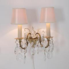 Mauri Almari Pair of Vintage Classic Crystal Wall Lamps K8 14 Mauri Almari Idman 1950s - 4616216