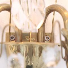 Mauri Almari Pair of Vintage Classic Crystal Wall Lamps K8 14 Mauri Almari Idman 1950s - 4616217