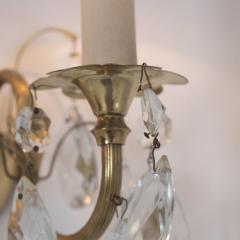 Mauri Almari Pair of Vintage Classic Crystal Wall Lamps K8 14 Mauri Almari Idman 1950s - 4616218
