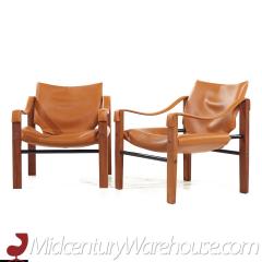 Maurice Burke Maurice Burke Mid Century Teak Safari Arkana Lounge Chairs Pair - 3684836