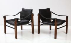 Maurice Burke Pair of Black Safari Chairs by Maurice Burke for Arkana - 2481528
