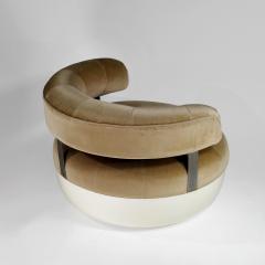 Maurice Calka Rare Mandarine pair of armchairs and footstool - 3481153