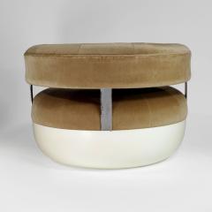 Maurice Calka Rare Mandarine pair of armchairs and footstool - 3481154