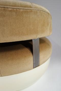 Maurice Calka Rare Mandarine pair of armchairs and footstool - 3481156