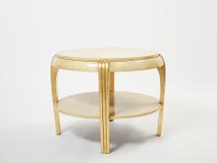 Maurice Dufr ne Gilded wood and parchment center table attr Maurice Dufr ne 1930s - 2945870