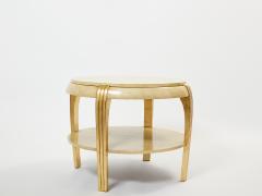 Maurice Dufr ne Gilded wood and parchment center table attr Maurice Dufr ne 1930s - 2945873