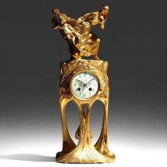 Maurice Dufr ne Maurice Dufr ne and F lix Voulot Gilt Bronze Art Nouveau Clock - 3154487