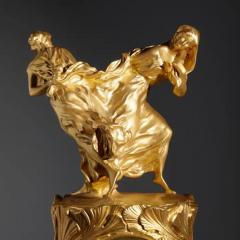Maurice Dufr ne Maurice Dufr ne and F lix Voulot Gilt Bronze Art Nouveau Clock - 3154498