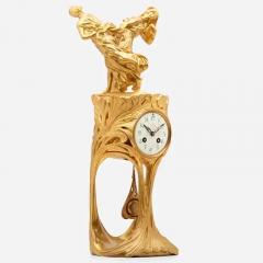 Maurice Dufr ne Maurice Dufr ne and F lix Voulot Gilt Bronze Art Nouveau Clock - 3154504