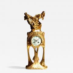 Maurice Dufr ne Maurice Dufr ne and F lix Voulot Gilt Bronze Art Nouveau Clock - 3160635