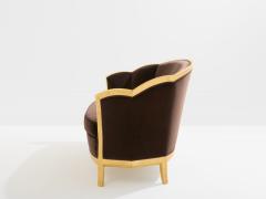 Maurice Dufr ne Maurice Dufr ne giltwood brown velvet sofa circa 1925 - 4472536