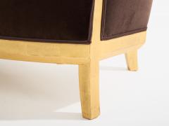 Maurice Dufr ne Maurice Dufr ne giltwood brown velvet sofa circa 1925 - 4472538