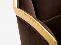 Maurice Dufr ne Maurice Dufr ne giltwood brown velvet sofa circa 1925 - 4472539