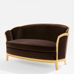 Maurice Dufr ne Maurice Dufr ne giltwood brown velvet sofa circa 1925 - 4507981