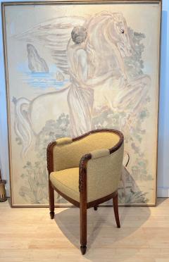 Maurice Dufr ne Maurice Dufrene 1925 art d cor carved oak masterpiece arm chair - 2955579