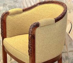 Maurice Dufr ne Maurice Dufrene 1925 art d cor carved oak masterpiece arm chair - 2955582