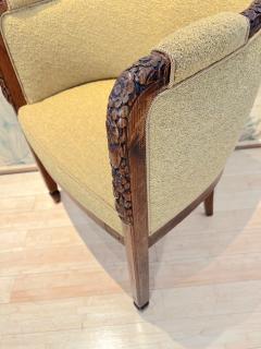 Maurice Dufr ne Maurice Dufrene 1925 art d cor carved oak masterpiece arm chair - 2955583