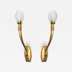 Maurice Dufr ne Maurice Dufrene Elegant Pair of Art Deco Wall Sconces - 1438494