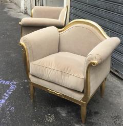 Maurice Dufr ne Maurice Dufrene awesome refined art deco carved gilt wood frame chairs - 1297182